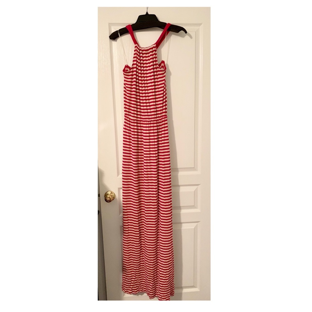 Caslon pink striped maxi dress tall